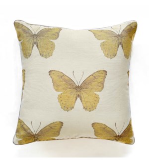 Madame Butterfly - Citrine -  Pillow - 22" x 22"